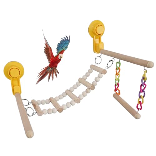 Yooghuge Vogelsitzstange für Papageien, Sittiche, Leiter, Kratzbaum für kleine Papageien, Spielzeug, Vogelleiter, Spielzeug von Yooghuge