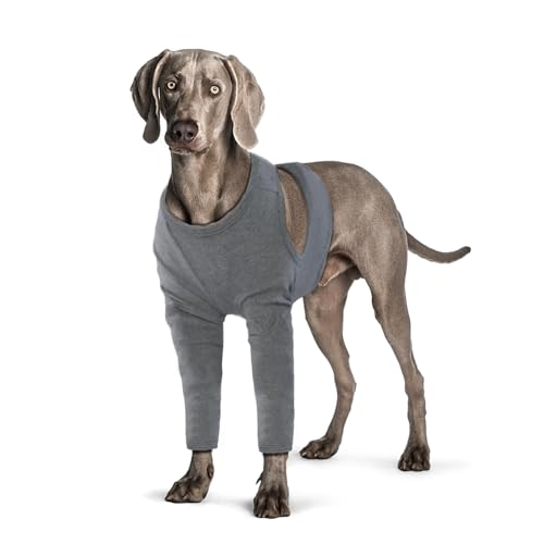 Yoolhamy Hundebein-Erholungsmanschette, Ellenbogenschutz, Hunde-Genesungsanzug nach chirurgischen Wundschutz, um Lecken von Beißkegel-Halsbändern zu verhindern (Grau, 3XL) von Yoolhamy