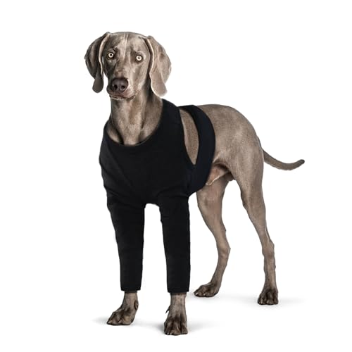 Yoolhamy Hundebein-Erholungsmanschette, Ellenbogenschutz, Hunde-Genesungsanzug nach chirurgischen Wundschutz, um Lecken von Beißkegel-Halsbändern zu verhindern (Schwarz, 3XL) von Yoolhamy