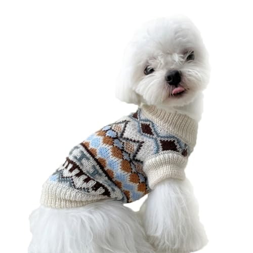 Yoolhamy Hundepullover, Weihnachten Pullover für Kleine mittelgroße Hunde Weihnachtspullover Hund Dicken Hundepulli Warm Hunde Pullis für Chihuahua Französische Bulldogge (Beige, L) von Yoolhamy