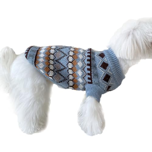 Yoolhamy Hundepullover, Weihnachten Pullover für Kleine mittelgroße Hunde Weihnachtspullover Hund Dicken Hundepulli Warm Hunde Pullis für Chihuahua Französische Bulldogge (Blau, L) von Yoolhamy