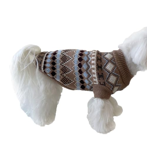 Yoolhamy Hundepullover, Weihnachten Pullover für Kleine mittelgroße Hunde Weihnachtspullover Hund Dicken Hundepulli Warm Hunde Pullis für Chihuahua Französische Bulldogge (Braun, L) von Yoolhamy