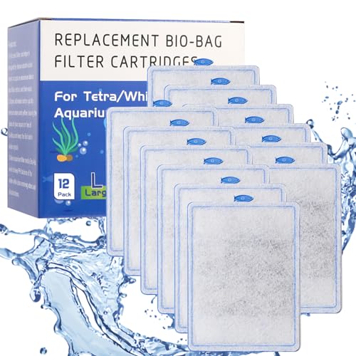 Yoolight 12 Stück große montierte Aquarium-Filterkartusche für Tetra Whisper Bio-Bag Power Filter, Ersatz-Filterpatronen für Tetra ReptoFilter von Yoolight