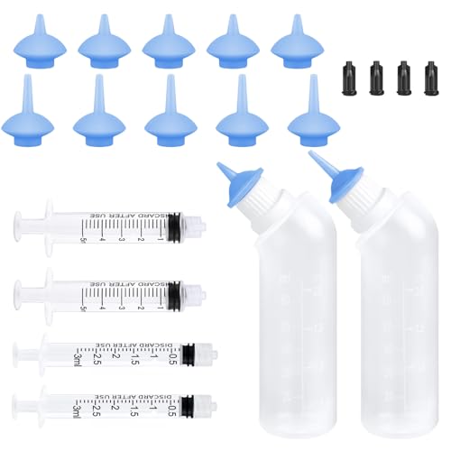 Yoolight 20PCS Haustier Stillflasche mit blauem Ersatz Mini Nippel Fütterungsflasche, Fütterungs-Kit für Kätzchen Welpen für Neugeborene Kätzchen, Welpen, Kleintiere, von Yoolight