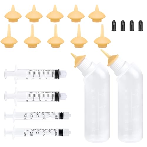 Yoolight 20PCS Haustier Stillflasche mit gelb Ersatz Mini Nippel Fütterungsflasche, Fütterungs-Kit für Kätzchen Welpen für Neugeborene Kätzchen, Welpen, Kleintiere ﻿ von Yoolight