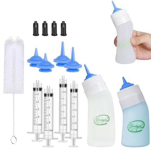 Yoolight Futterset für Kätzchen und Welpen, austauschbare Trinksauger und Spritzen für Haustiere, Hunde, Welpen, Kätzchen und kleine Babytiere, Blau von Yoolight