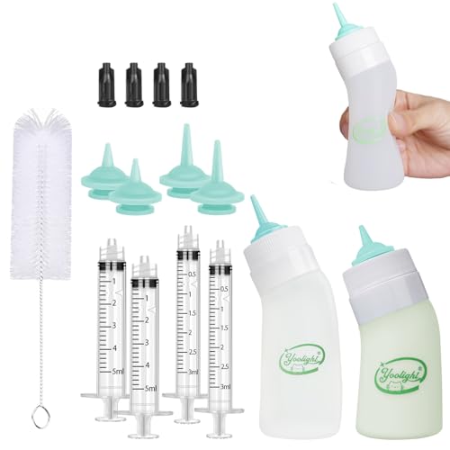 Yoolight Futterset für Kätzchen und Welpen, austauschbare Trinksauger und Spritzen für Haustiere, Hunde, Welpen, Kätzchen und kleine Babytiere, Grün von Yoolight