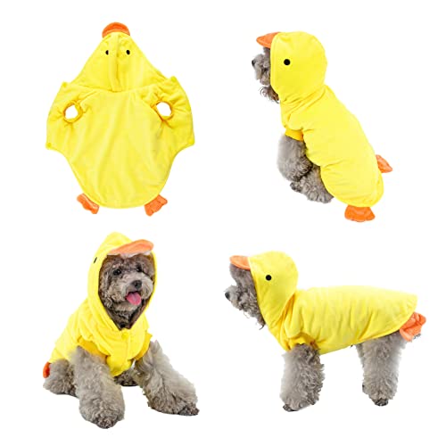 Yoption Hund Katze Ente Kostüme, Haustier Halloween Weihnachten Cosplay Kleid Hoodie Lustige Outfits Kleidung für Welpen Hunde Kätzchen (L) von Yoption