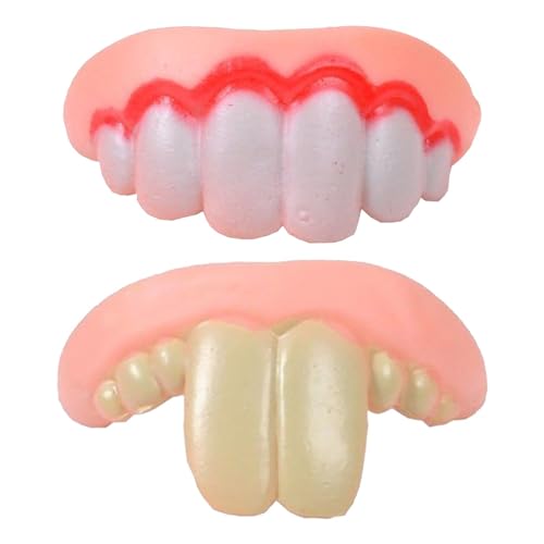 2 Stück Fake Dog Teeth, Zahnersatz Für Hunde, Zahnspangen Für Hunde, Funny Fake Teeth for Dogs, Lustige Zahnprothesen Für Hunde, Hundespielzeug Zähne Lustig, Künstliche Zähne Für Hunde, Haustier von Yorajuy