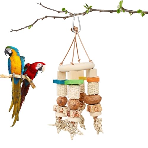 Yorajuy Conure Toys Kauspielzeug aus Holz für Papageien, Vogelkäfigspielzeug für kleine mittelgroße Papageien, Sittiche, Wellensittiche, Sittiche, Nymphensittiche und Unzertrennliche von Yorajuy