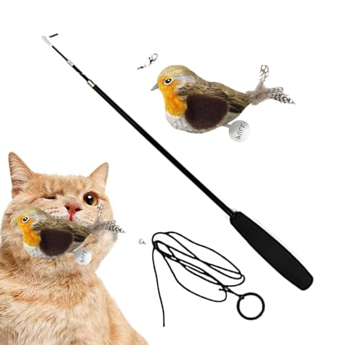 Yorajuy Katzen-Teaser | Spielzeugstab in Vogelform für Katzen,Interaktives Katzen-Teaser-Entwicklungsspielzeug für Haustiere, Kätzchen, Welpen von Yorajuy