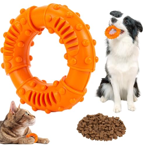 Yorajuy Kauspielzeug für Welpen zum Zahnen, Kauspielzeug für Hunde | Bissfestes Beißspielzeug für Hunde | Hundespielzeug zum Zähneknirschen mit Donut-Design für mittelgroße und kleine Hunde von Yorajuy