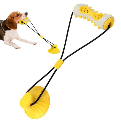 Yorajuy Zahnungsspielzeug für Welpen,Welpenspielzeug zum Zahnen,Kauspielzeug für Welpen mit starker Saugbasis - Bissfester multifunktionaler Knochenstab, interaktives Spielhundespielzeug für Zuhause, von Yorajuy