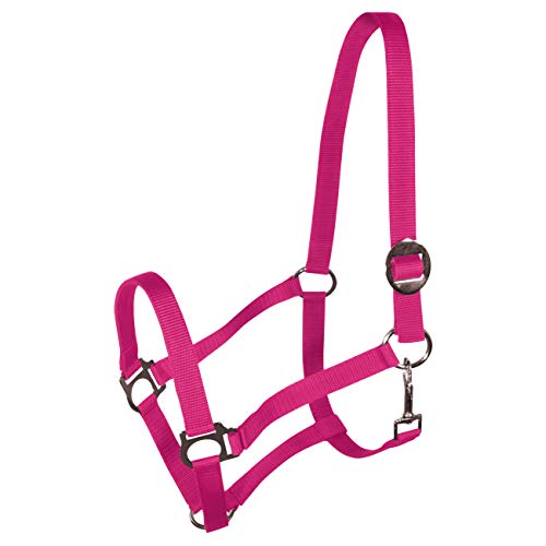 York Nylonhalfter Halfter Genickstück Verstellbar durch Schiebeschnalle Harmony Pferdehalfter (Full, rosa) von York Fitness