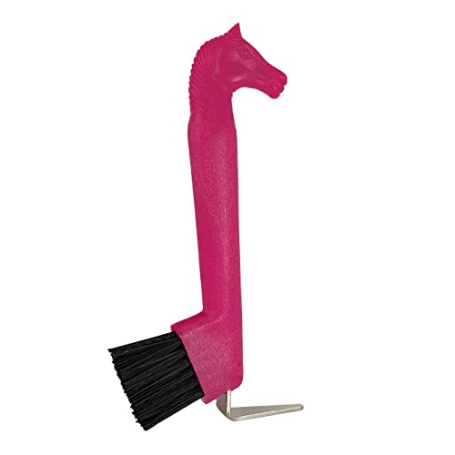 York Hufkratzer für Pferde Grooming Tools Pferdehufkratzer mit Pferdekopf als Griff (Fuchsia) von York