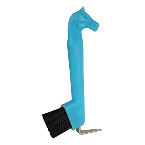 York Hufkratzer für Pferde Grooming Tools Pferdehufkratzer mit Pferdekopf als Griff (hellblau) von York
