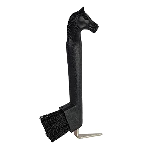 York Hufkratzer für Pferde Grooming Tools Pferdehufkratzer mit Pferdekopf als Griff (schwarz) von York