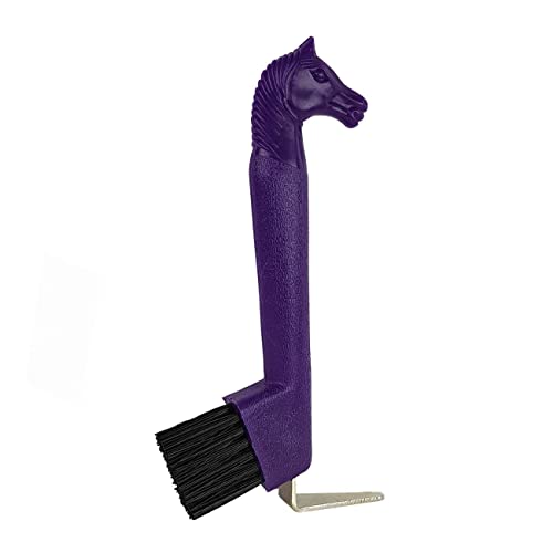 York Hufkratzer für Pferde Grooming Tools Pferdehufkratzer mit Pferdekopf als Griff (violett) von York