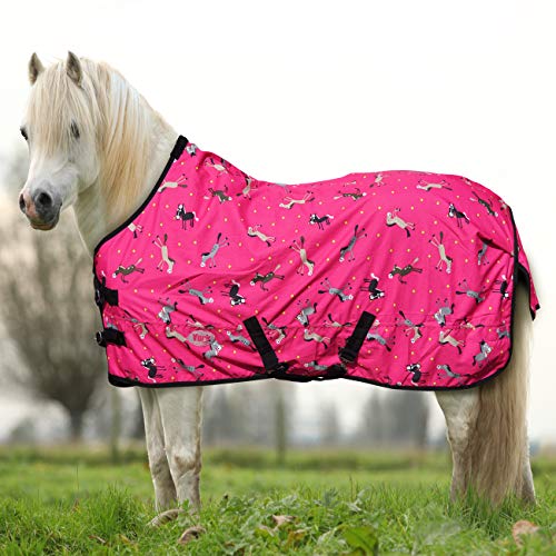 York Ponydecke Regendecke für Pony Horsi pink Koppeldecke Weidedecke Winterdecke (105 cm) von York