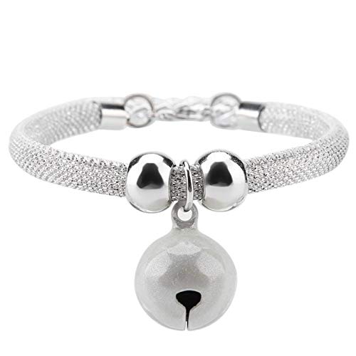 Katzenhalsband, verstellbar, Halsband für Haustiere, Zubehör aus Nylon, Halsband mit Verlängerungskette mit Glocke für kleine Hunde und Haustiere (weiß) von Yosoo Health Gear