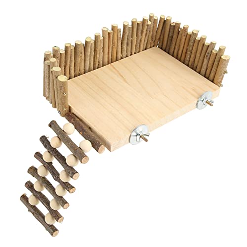 Hamsterplattform, Kletterzubehör Kleiner Haustierspielplatz, Hamster Klettergerüst aus Holz mit Zaun für Parror Rennmaus Eichhörnchen Ratte Hamster Goldbär Vogel (Schraubentyp) von Yosoo Health Gear