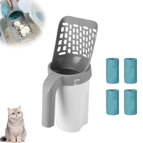 Pawscoop, Poop Scooper Cat Litter, Litter Scooper with Bag, 2 pcs Cat Litter Scooper with Bag, No Touch Litter Box Scoop, 2-in-1 Cat Litter Scoop with Waste Bin, for Pets (1pc) von Yotfieot