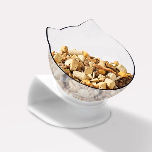 YouTik Erhöhter Katzennapf mit Ständer, erhöhter Katzenfutternapf, Schnurrhaarfreundlich, geneigte Katzennäpfe gegen Erbrechen, Katzennäpfe für Kätzchen, Indoor-Katzen, ca. 1 Tasse Tierfutter von YouTik