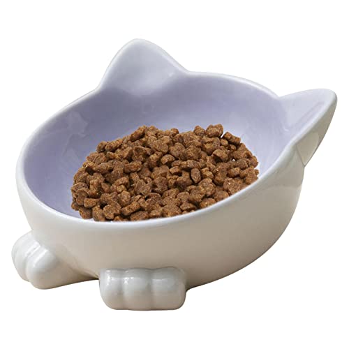 Cat Bowls Elevated Tilted, Whisker Friendly Cat Bowl, Cute Dog Bowls - Ceramic Pet Food Bowl for Flat-Faced Cats, Small Dogs, Dishwasher Safe von Youding