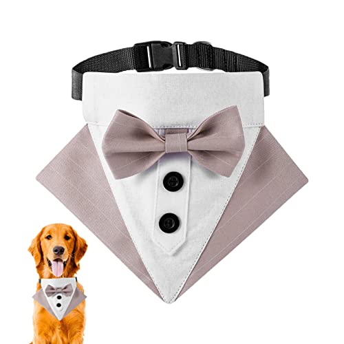 Formelles Hunde-Tuxedo-Bandana Hund, Haustier-Bandanas für Hunde, Haustier-Hochzeits-Bandana, verstellbar, Hunde-Hochzeits-Bandana, Hundehalsband mit Schleife, Krawatte und Krawatten-Designs, Halsband von Youding