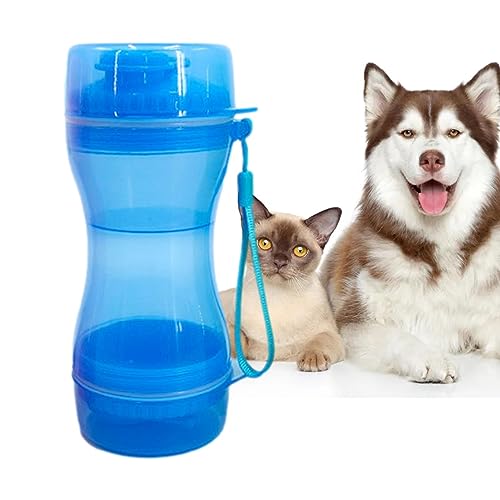 Hundespender, 2 in 1 Hunde Reiseflasche, Tragbare Haustier Wasserflaschen, Hund Auslaufsicherer Spender, Haustier Outdoor Trinkbecher, Doppeldichtung Hund Wasserbecher, Antibakterielle Wasserspender von Youding