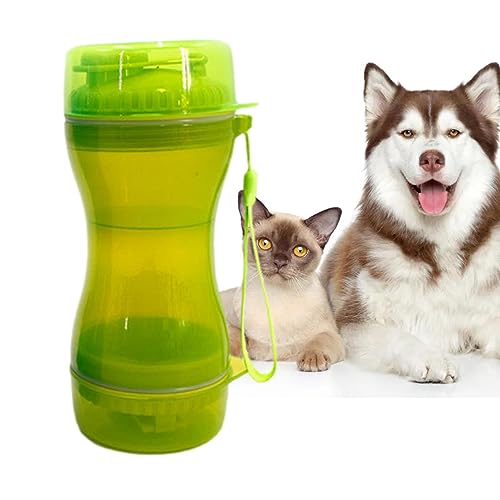 Hundespender, 2 in 1 Hunde Reiseflasche, Tragbare Haustier Wasserflaschen, Hund Auslaufsicherer Spender, Haustier Outdoor Trinkbecher, Doppeldichtung Hund Wasserbecher, Antibakterielle Wasserspender von Youding