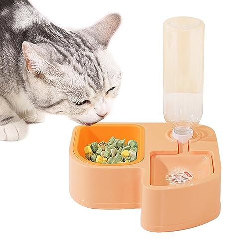 Katzenfutter- und Wassernapf-Set | Automatischer Wassernapf für Hunde mit Trinkflasche - 500 ml Abnehmbarer Anti-Erbrechen-Multifunktionsnapf zum Füttern und Tränken von Haustieren für Katzen Youding von Youding