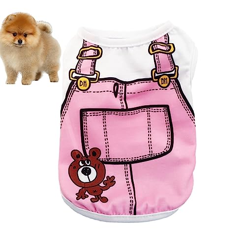 Kleine Hundekleidung, atmungsaktive Katzen-Cartoon-Sommer-Frühlingsweste im Cartoon-Stil, warme Hundepullover für Hunde mit hautfreundlicher Haustierkleidung, Mantel, weiche Pullover-Kleidung für klei von Youding