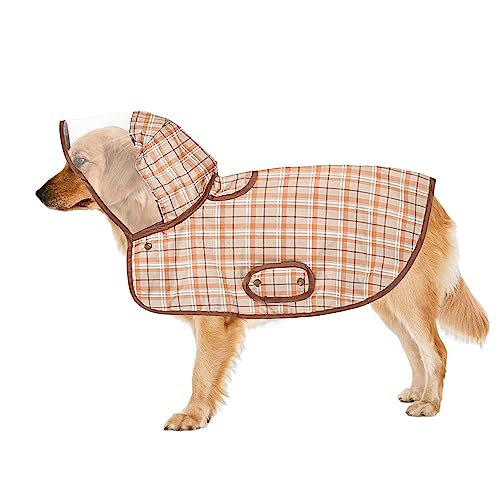 Regenmantel für Hunde | Regenmantel für Hunde aus Polyester mit transparenter Kapuze, wasserdicht, verstellbar, Regenmantel für große und mittelgroße Hunde und Welpen Youding von Youding