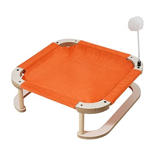 Youding 5 Erhöhtes Haustierbett,Freistehendes Boden-Katzenbett Haustier-Hängemattenbett mit Spring Ball Toys | Indoor Outdoor Cooling Dog Cat Bed Tragbares Haustierbett für kleine Hunde Katzen von Youding