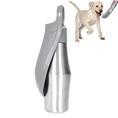 Youding Für Hunde, 750 Ml Edelstahl, Praktischer Wasserspender, Reise-Wassernapf Welpen, Haustiere, Auslaufsichere Flasche, Grau von Youding