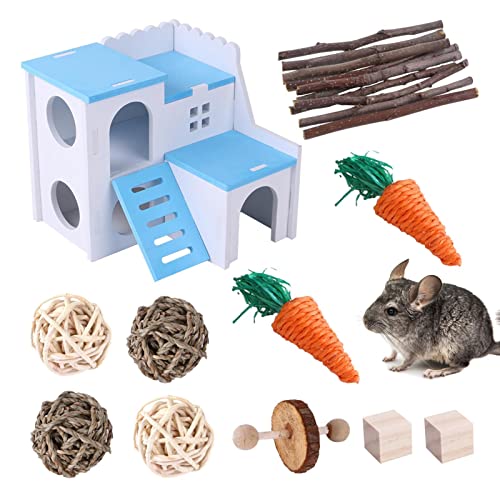 Youding Hamster-Kauspielzeug aus Holz – Kaninchen-Spielspielzeug | Hasenzähnenpflege Molarspielzeug, Chinchillas Zahnpflege-Spielzeug, Kau-Leckerlis und Bälle für Meerschweinchen, Kaninchen, von Youding