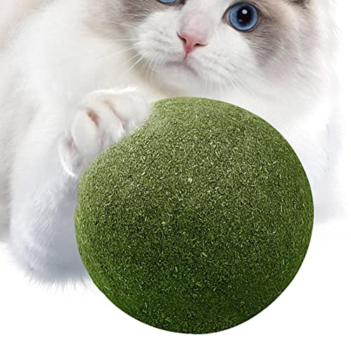 Youding Katzenminze-Ballspielzeug, 10 cm, Katzenminze-Spielzeug, linderndes Katzenminze-Spielzeug, super groß, natürlich, leckbar, Katzenminze, Ball für drinnen und draußen, zur Reinigung der Zähne von Youding