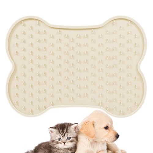 Youding Leckmatte für Katzen, Leckmatte für Hunde,Silikonmatte für langsames Füttern von Haustieren - Knochenförmige Leckmatten, Leckmatte für Hunde und Katzen, Pet Slow Feeder Mat von Youding