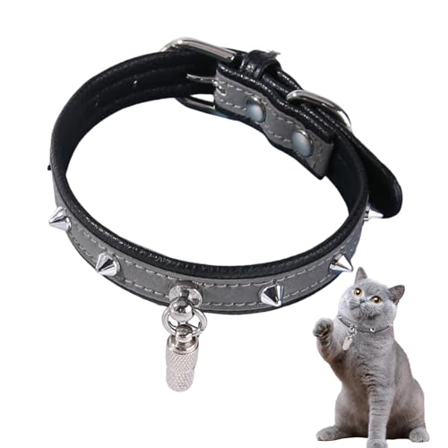 Youding Reflektierendes Halsband für große Hunde, Halsband für Hunde mit Metallverschluss | reflektierendes Halsband mit Nietenschnalle für Hunde und Katzen | widerstandsfähig von Youding