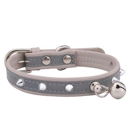 Youding Reflektierendes Halsband für große Hunde, Hundehalsband mit Metallverschluss – reflektierendes Halsband aus PU-Leder mit Schnalle für Welpen, mit Nieten, Sicherheitshalsband für Hunde, von Youding