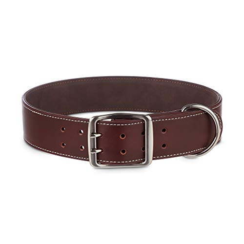 Youly Braunes Lederhalsband für große Hunde, Größe XX-Large/XXXL von Youly