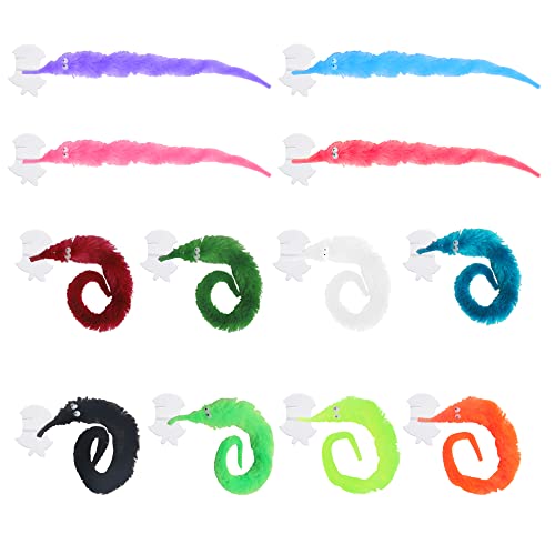 Pilikoll 12 Stück Fuzzy Wurm Spielzeug, Magic Worm Twisty Zauberwurm Wiggly Worm, Bunt Wurm Spielzeug für Kinder und Katze von Pilikoll