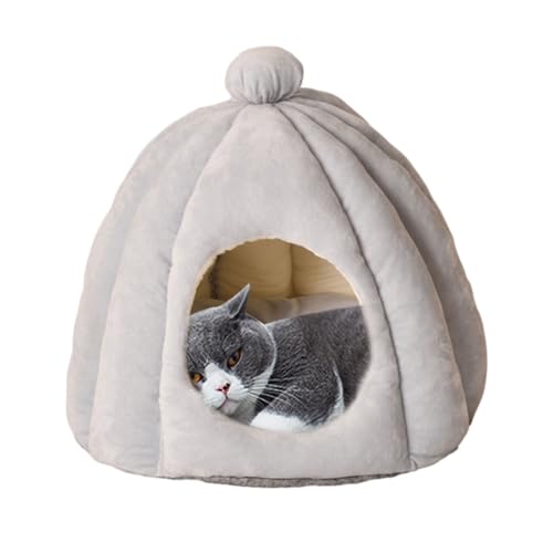 Katzenbetten für Indoor-Katzen, faltbare Katzenhöhlen und Häuser, 2-in-1-Mehrzweck-Katzenbett-Zelt mit abnehmbarem Kissen, Katzenbett für Kätzchen, kleine Haustiere, Katzenzelt, weiches und warmes von Youngwier