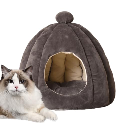 Katzenbetten für Indoor-Katzen, faltbare Katzenhöhlen und Häuser, 2-in-1-Mehrzweck-Katzenbett-Zelt mit abnehmbarem Kissen, Katzenbett für Kätzchen, kleine Haustiere, Katzenzelt, weiches und warmes von Youngwier
