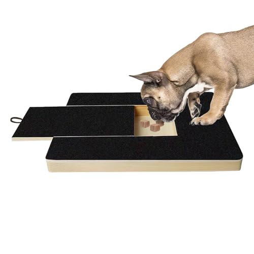 Kratzbrett Für Hunde, Holz Kratzbrett Hund Mit Leckerli Box, 35x25x3cm Hunde Kratzbrett Für Nägel, Hunde Krallenschleifer, Stressfreies Haustier Nagelfeilenbrett, Alternative Krallenschleifer Für Hund von Youngwier