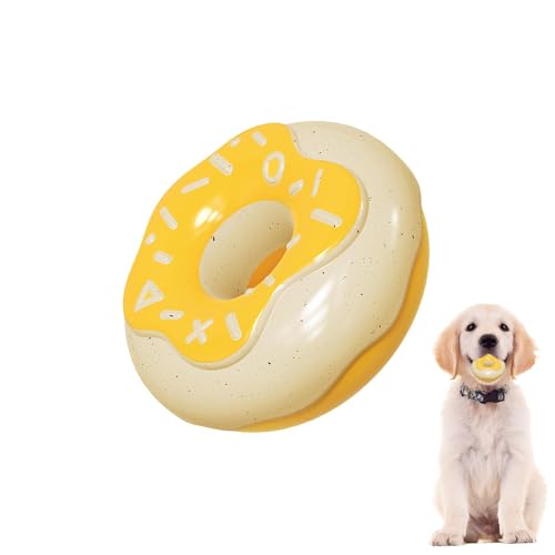 Youngwier Donut-Hundespielzeug, Kauspielzeug für Welpen | Quietschendes Welpenspielzeug in Donutform | Langlebiges, quietschendes Kauspielzeug in Donutform für mittelgroße und kleine Hunde von Youngwier