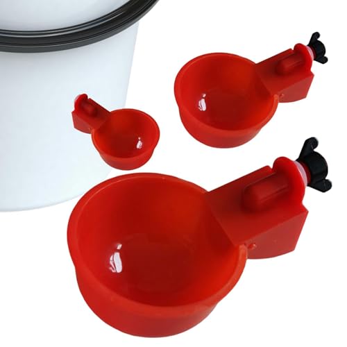 Youngwier Gießbecher Huhn - 5 Stück Wasserbecher Automatischer Wasserbecher | Wasserspender für Hühner, geeignet für Küken, Enten, Truthahn und Hasen, Geflügel-Wasserspender-Kit von Youngwier