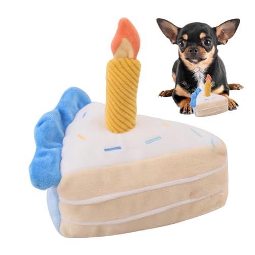 Youngwier Hunde-Kau-Plüsch-Kuchenspielzeug,Hundespielzeug-Quietschkuchen - Squeeze Chew Plüsch-Geburtstagskuchen-Hundespielzeug | Reduzieren Sie Langeweile im Innenbereich. Realistisches von Youngwier