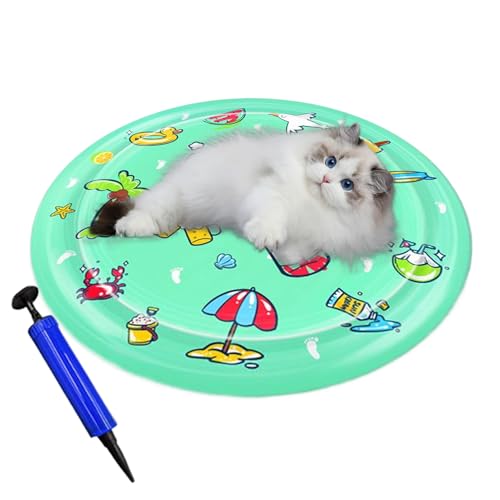 Youngwier Katzen Wasserspielmatte | Kühlendes Kissenbett für Haustiere,Verdickte Wasser Spielmatte für Haustiere, geeignet für Katzen, Hunde und Kinder, für Drinnen, Draußen, Spielplatz Youngwier Katzen Wasserspielmatte | Kühlendes Kissenbett für Haustiere,Verdickte Wasser Spielmatte für Haustiere, geeignet für Katzen, Hunde und Kinder, für Drinnen, Draußen, Spielplatz von Youngwier
